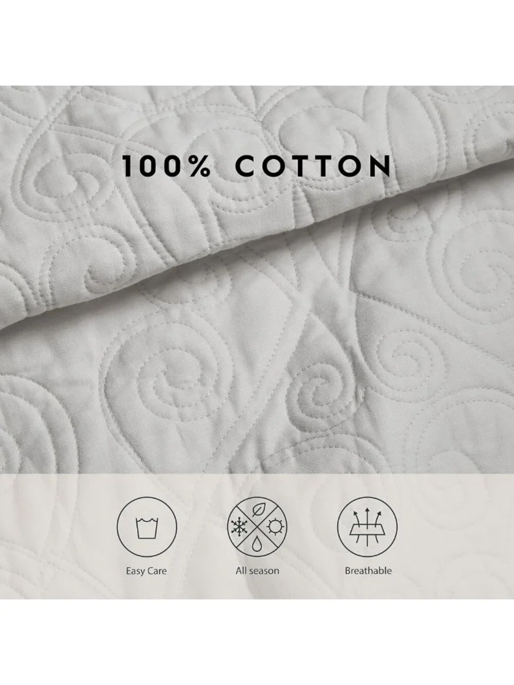 Reversible King Quilt Set with Shams - Soft Cotton Bedding, Cozy Home Decor